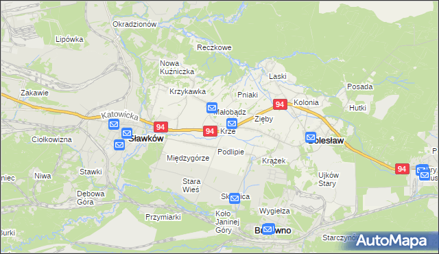 mapa Krze, Krze na mapie Targeo