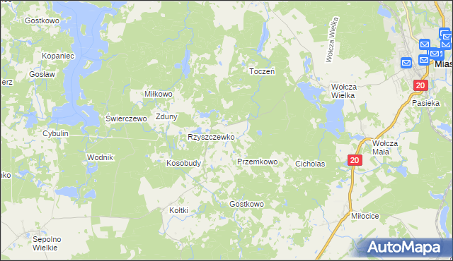 mapa Krzeszewo, Krzeszewo na mapie Targeo