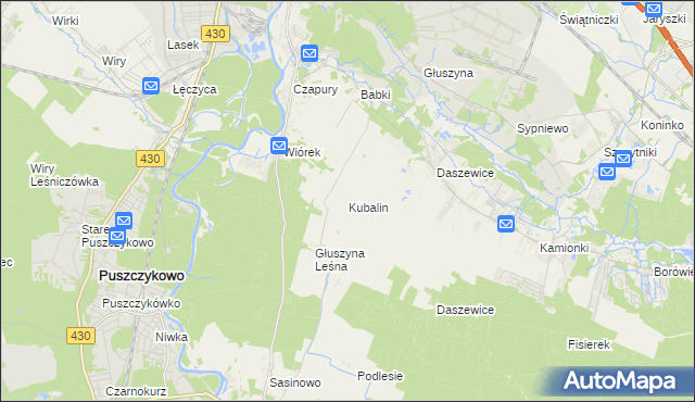 mapa Kubalin, Kubalin na mapie Targeo