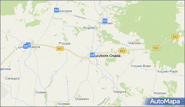 mapa Kuczbork-Osada, Kuczbork-Osada na mapie Targeo