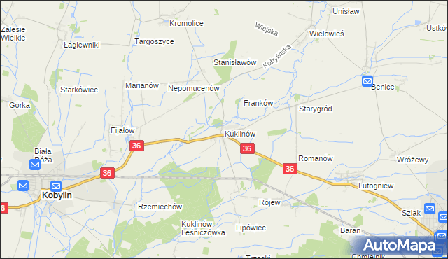 mapa Kuklinów, Kuklinów na mapie Targeo