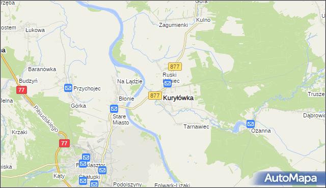mapa Kuryłówka, Kuryłówka na mapie Targeo