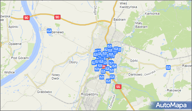 mapa Kwidzyn, Kwidzyn na mapie Targeo