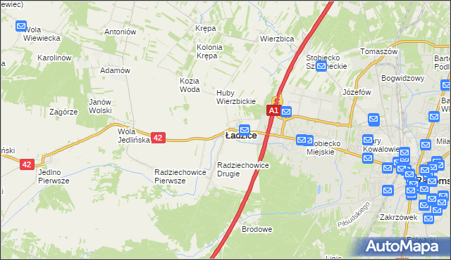 mapa Ładzice, Ładzice na mapie Targeo
