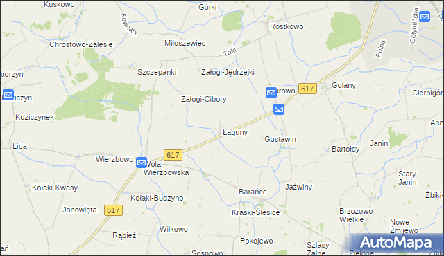 mapa Łaguny, Łaguny na mapie Targeo