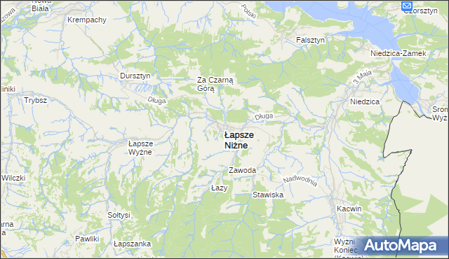 mapa Łapsze Niżne, Łapsze Niżne na mapie Targeo