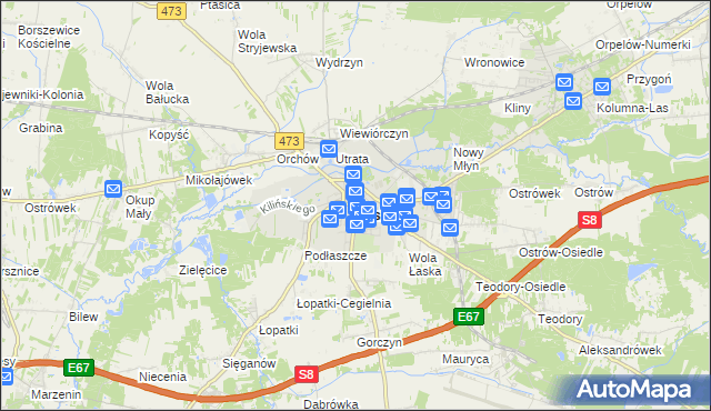 mapa Łask, Łask na mapie Targeo