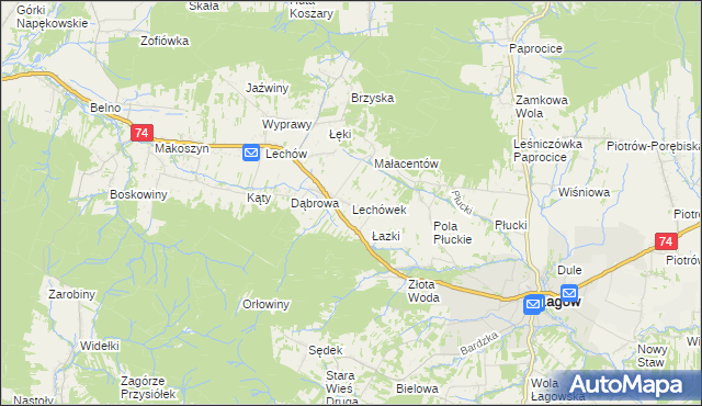 mapa Lechówek, Lechówek na mapie Targeo