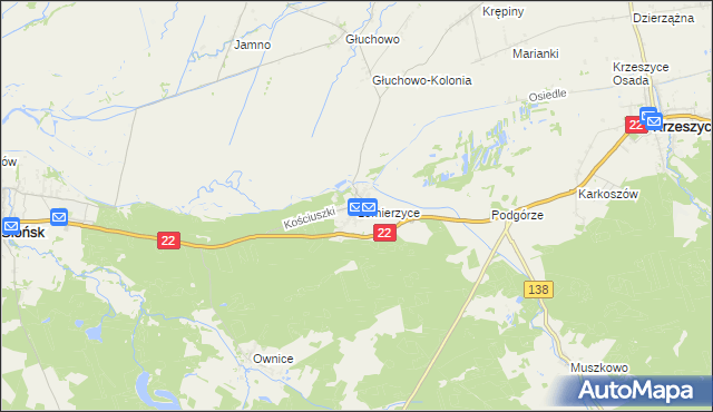 mapa Lemierzyce, Lemierzyce na mapie Targeo
