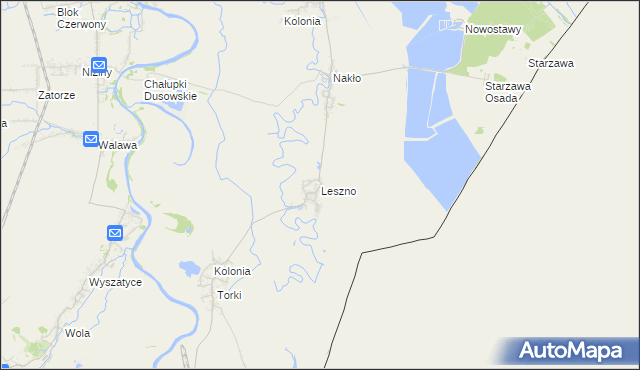 mapa Leszno gmina Medyka, Leszno gmina Medyka na mapie Targeo