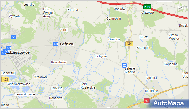 mapa Lichynia, Lichynia na mapie Targeo