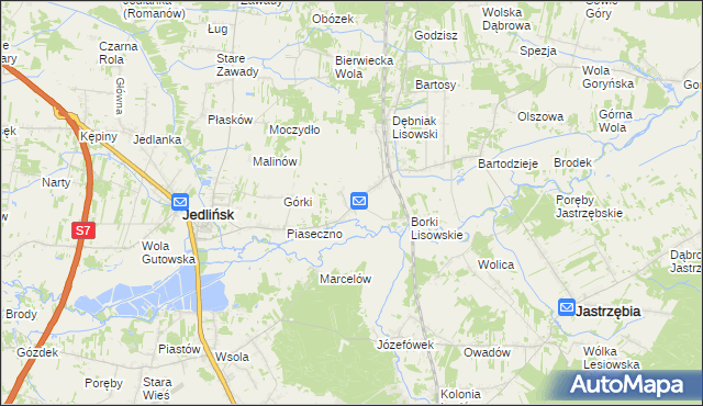 mapa Lisów gmina Jedlińsk, Lisów gmina Jedlińsk na mapie Targeo