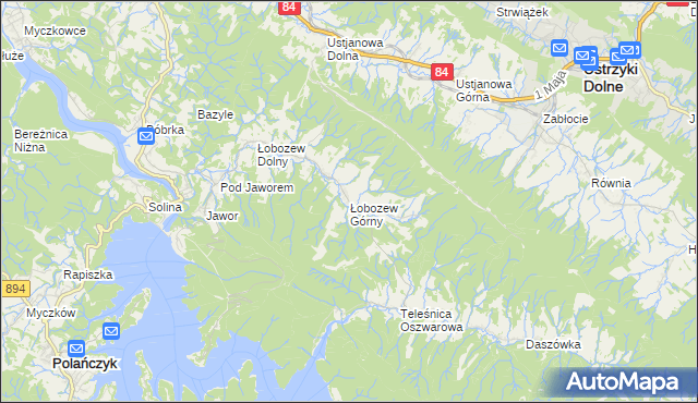 mapa Łobozew Górny, Łobozew Górny na mapie Targeo