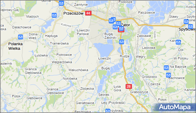 mapa Łowiczki, Łowiczki na mapie Targeo