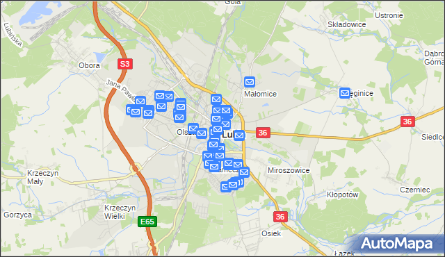 mapa Lubin, Lubin na mapie Targeo