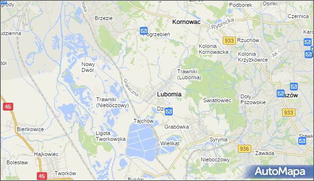 mapa Lubomia, Lubomia na mapie Targeo