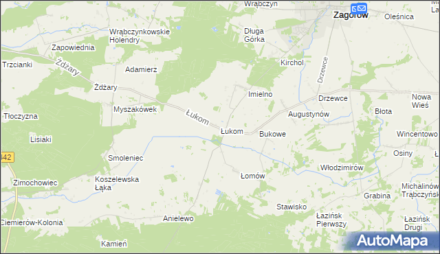 mapa Łukom, Łukom na mapie Targeo