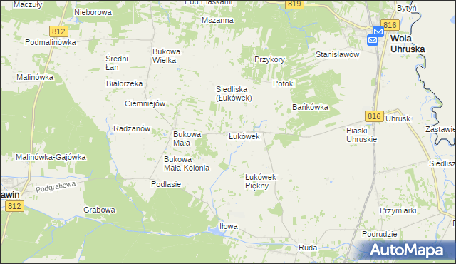 mapa Łukówek, Łukówek na mapie Targeo