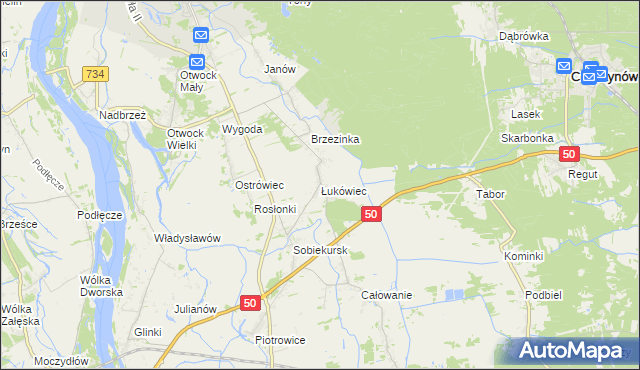mapa Łukówiec gmina Karczew, Łukówiec gmina Karczew na mapie Targeo