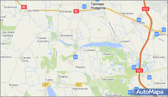 mapa Lusówko, Lusówko na mapie Targeo