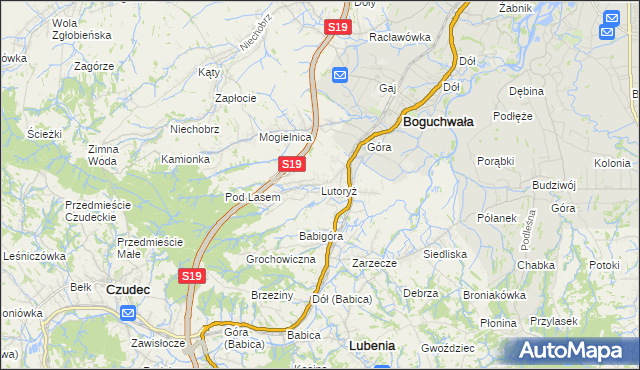 mapa Lutoryż, Lutoryż na mapie Targeo