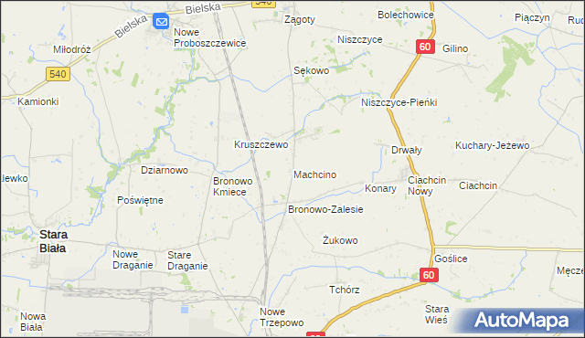 mapa Machcino, Machcino na mapie Targeo