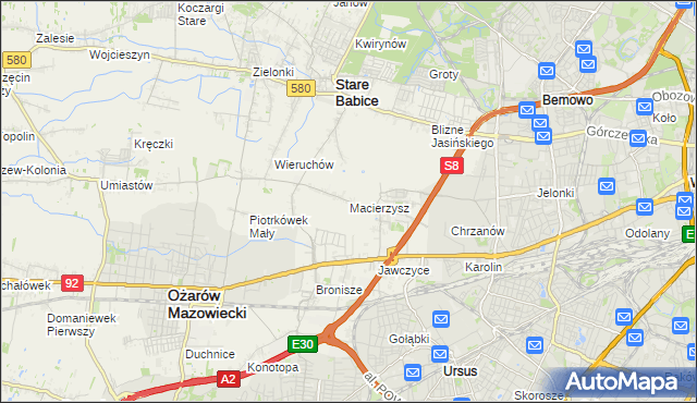 mapa Macierzysz, Macierzysz na mapie Targeo