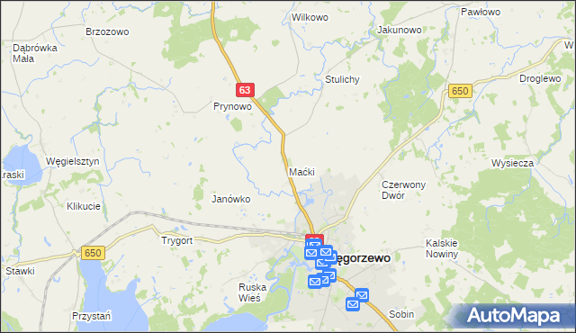 mapa Maćki, Maćki na mapie Targeo