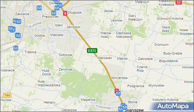 mapa Makowiec, Makowiec na mapie Targeo
