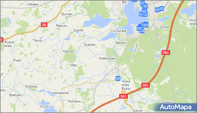 mapa Maleczewo, Maleczewo na mapie Targeo