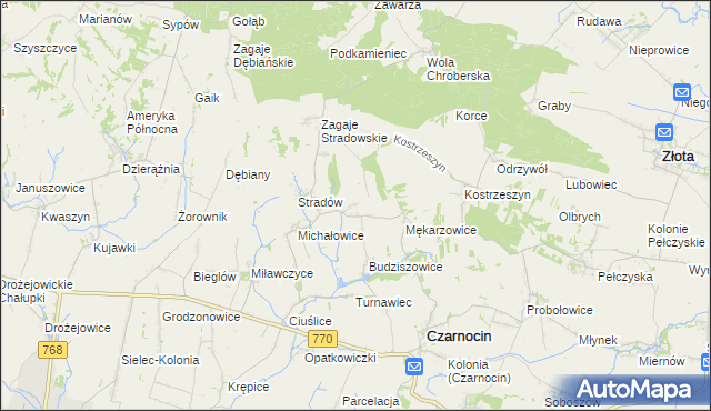 mapa Malżyce, Malżyce na mapie Targeo