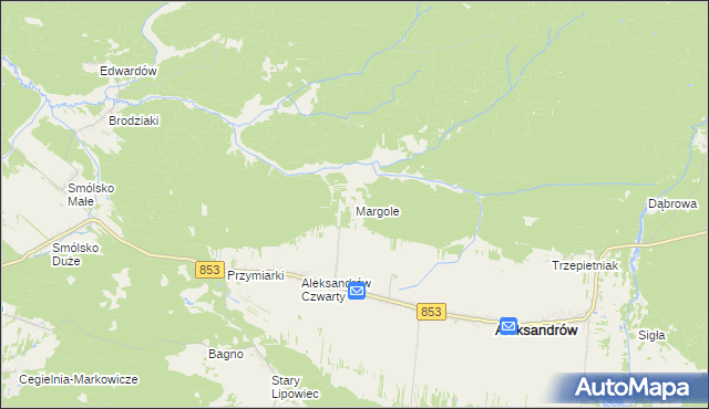 mapa Margole, Margole na mapie Targeo