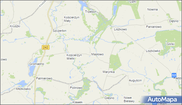 mapa Masłowo gmina Wyrzysk, Masłowo gmina Wyrzysk na mapie Targeo