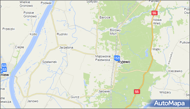 mapa Mątowskie Pastwiska, Mątowskie Pastwiska na mapie Targeo
