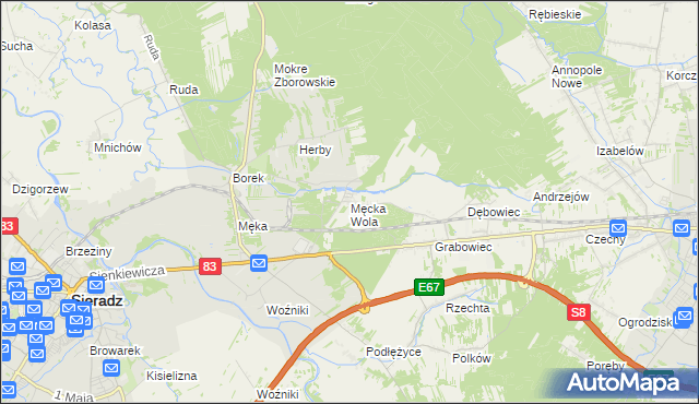 mapa Męcka Wola, Męcka Wola na mapie Targeo