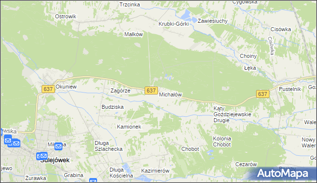 mapa Michałów gmina Halinów, Michałów gmina Halinów na mapie Targeo