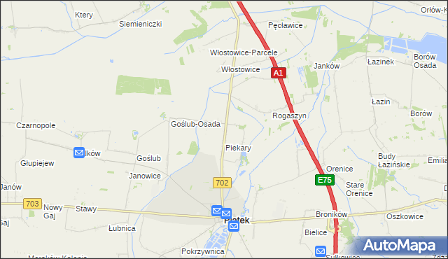 mapa Michałówka gmina Piątek, Michałówka gmina Piątek na mapie Targeo