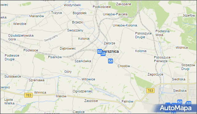 mapa Miechów-Charsznica, Miechów-Charsznica na mapie Targeo