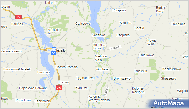 mapa Mielnica Mała, Mielnica Mała na mapie Targeo