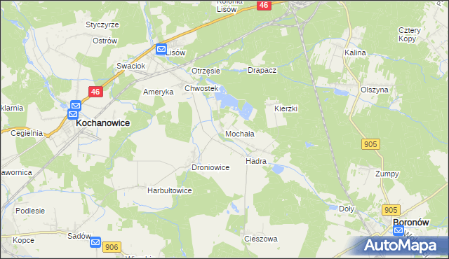 mapa Mochała, Mochała na mapie Targeo
