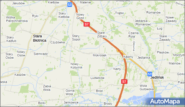 mapa Mokrosęk, Mokrosęk na mapie Targeo