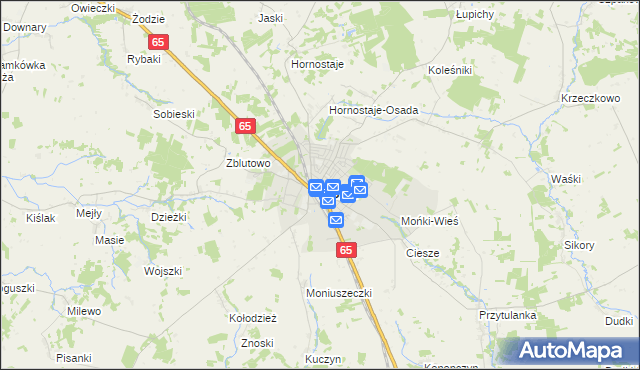 mapa Mońki, Mońki na mapie Targeo
