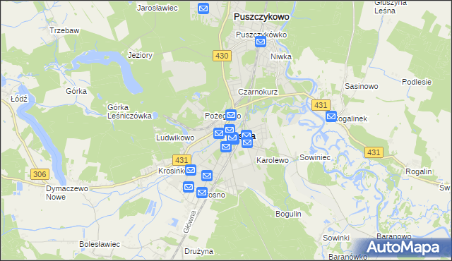mapa Mosina powiat poznański, Mosina powiat poznański na mapie Targeo
