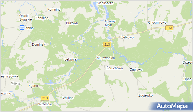 mapa Murowaniec gmina Główczyce, Murowaniec gmina Główczyce na mapie Targeo