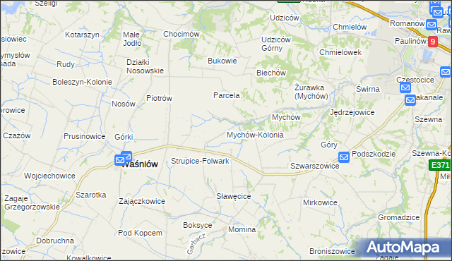 mapa Mychów-Kolonia, Mychów-Kolonia na mapie Targeo