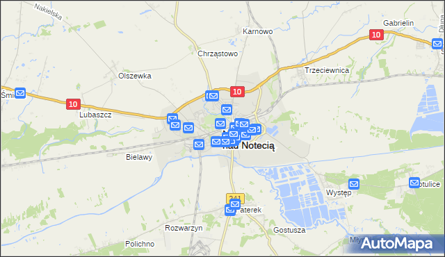 mapa Nakło nad Notecią, Nakło nad Notecią na mapie Targeo