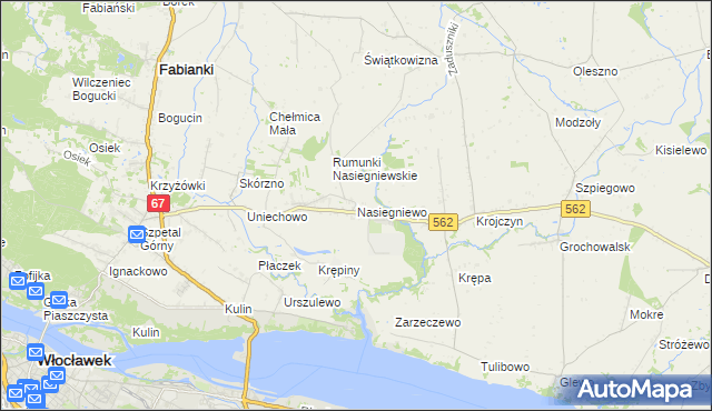 mapa Nasiegniewo, Nasiegniewo na mapie Targeo