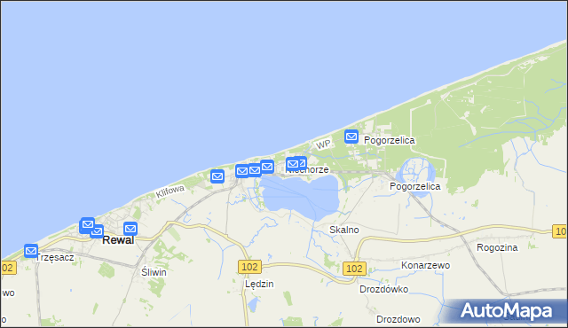 mapa Niechorze, Niechorze na mapie Targeo