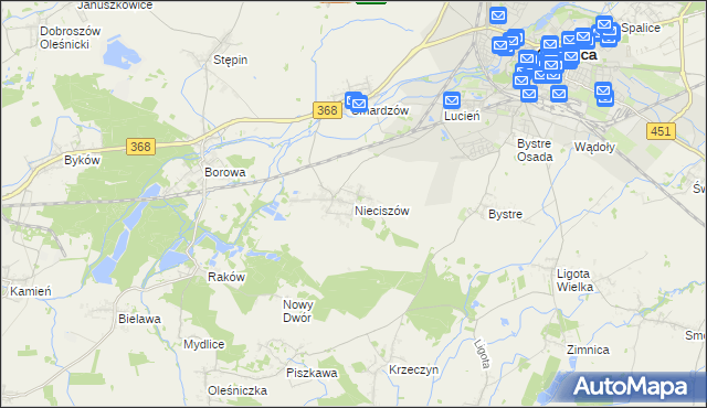 mapa Nieciszów, Nieciszów na mapie Targeo