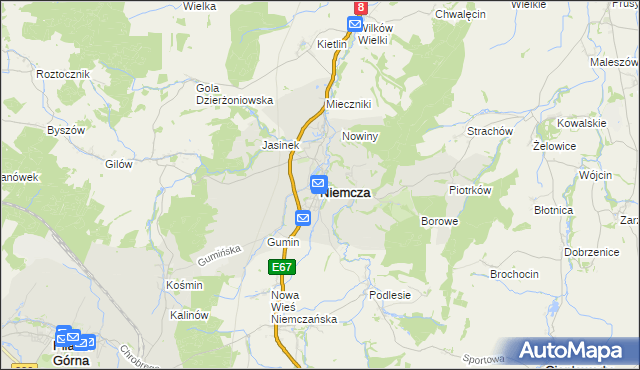mapa Niemcza, Niemcza na mapie Targeo